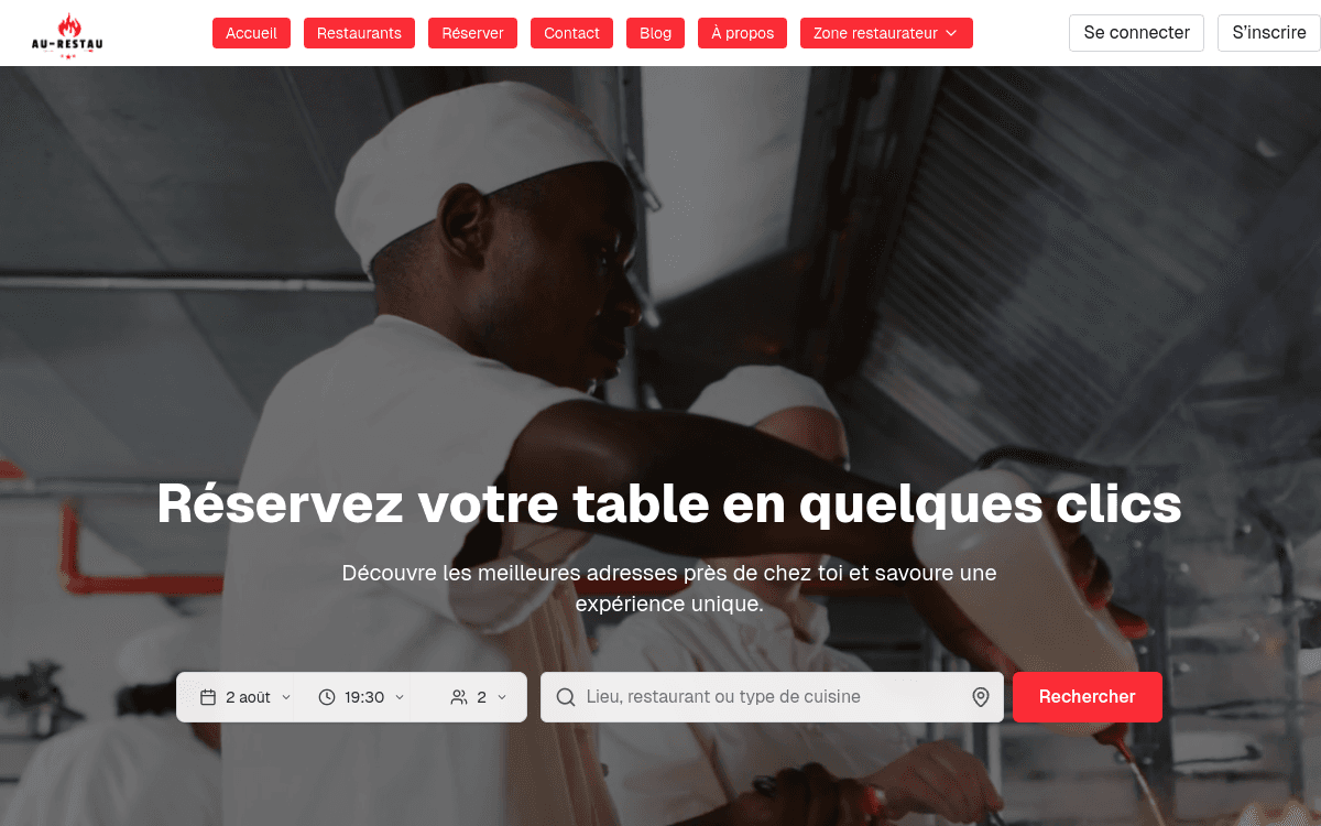 Aperçu du projet Au-Restau